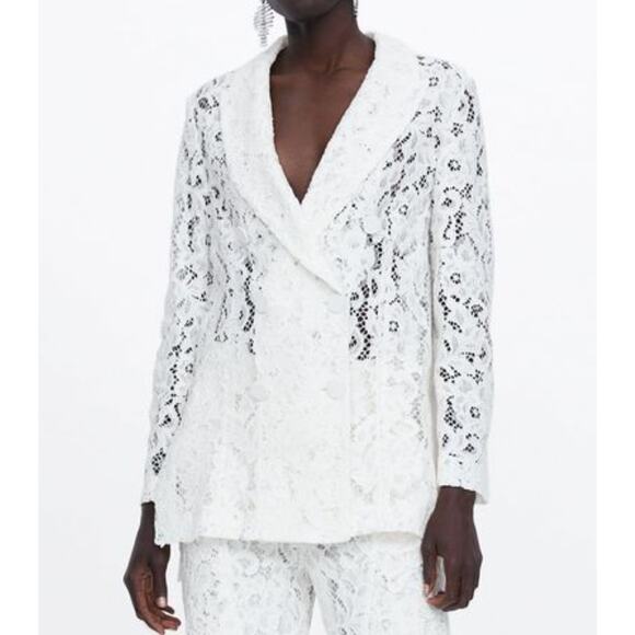 Zara White Lace Jacket - Picture 2 of 10